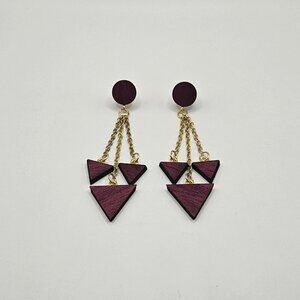 Tri-Dangle Earrings (Rose & Gold)